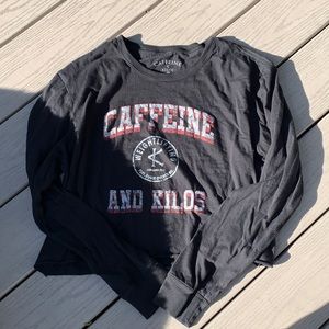 Caffeine & Kilos Long Sleeve crop Top Size Xl never worn 💕
